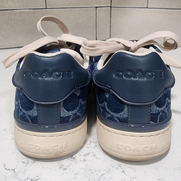 Coach CS106 Blue Demin Signature C's Shoes Womens 8.5B Coach Retail - Picture 5 of 10